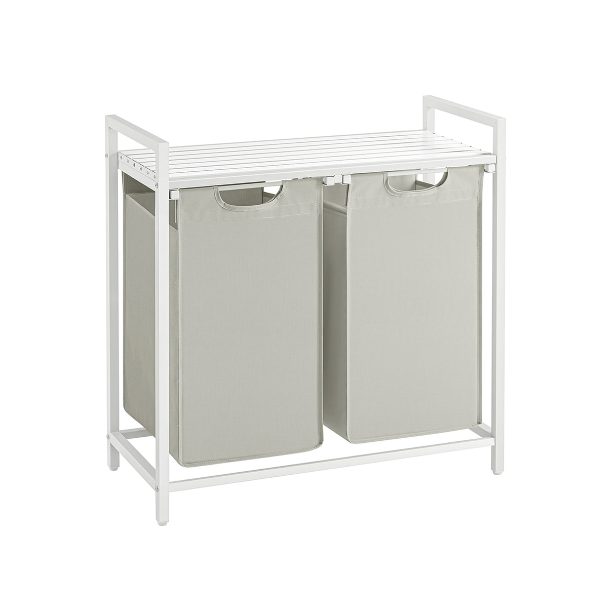 Cesta Portabiancheria con Coperchio, 2 Scomparti, 120 L, Porta Biancheria in Bambù, Lavanderia, Naturale | Leroy Merlin