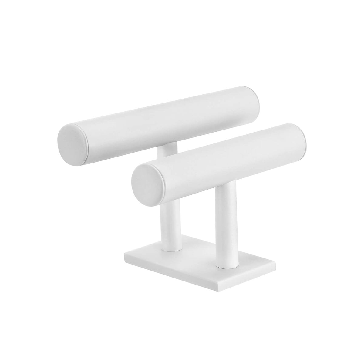 Espositore Da Banco Per Gioielli – Supporto Per Anelli In Similpelle Bianca – 7 Alzate Di Diverse Altezze (50-90 Mm) - 6