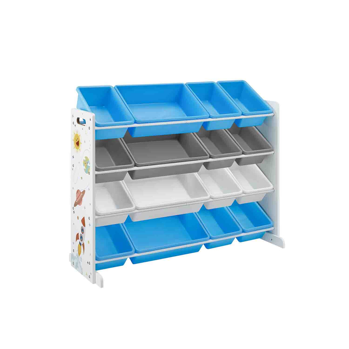 Porta Giochi Bambini, Con Motivi Marini, 2 Scatole, 3 Scomparti - 11