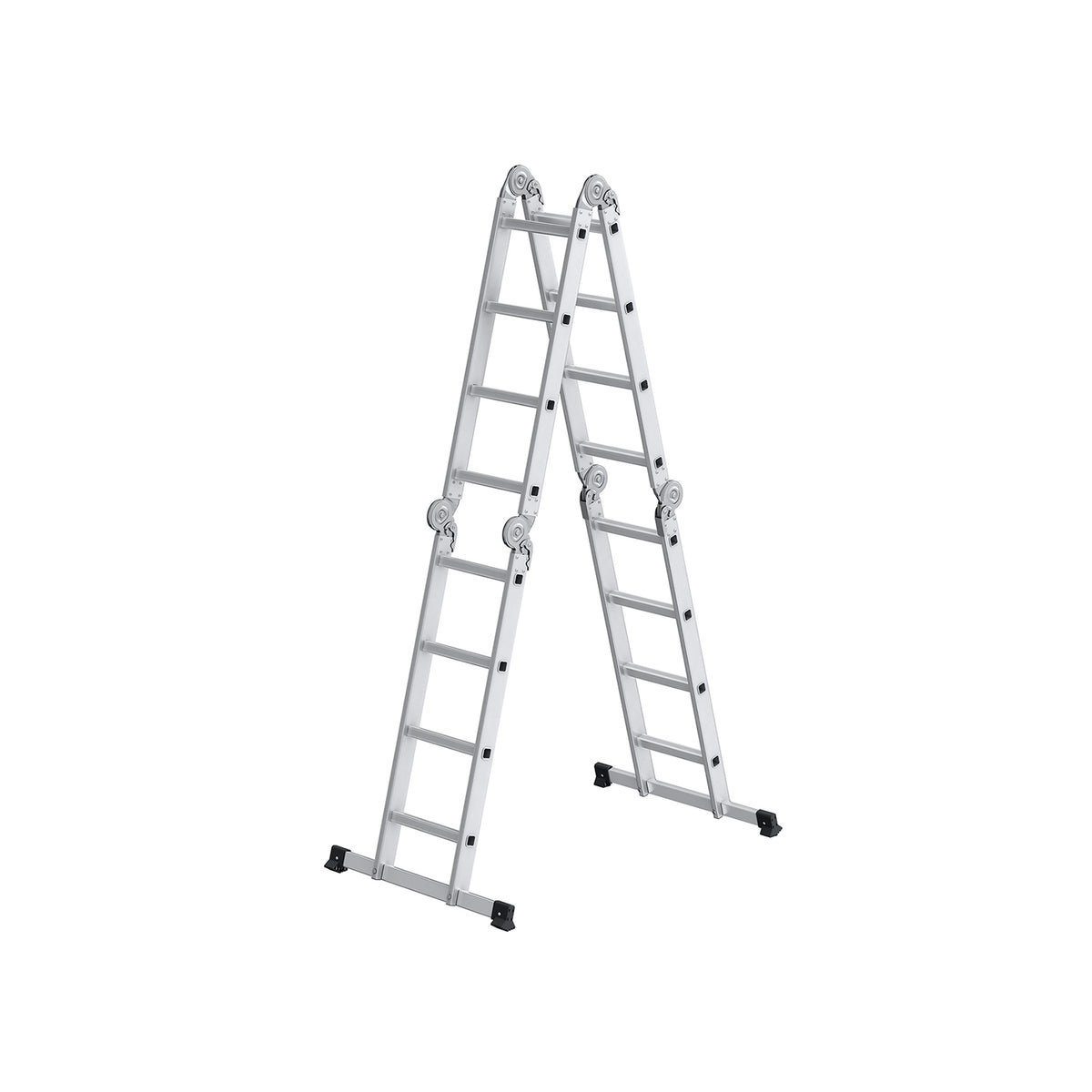 Scala Multifunzione In Alluminio 4x4 Gradini – 4,7 M, Carico 150 Kg, 6 Posizioni