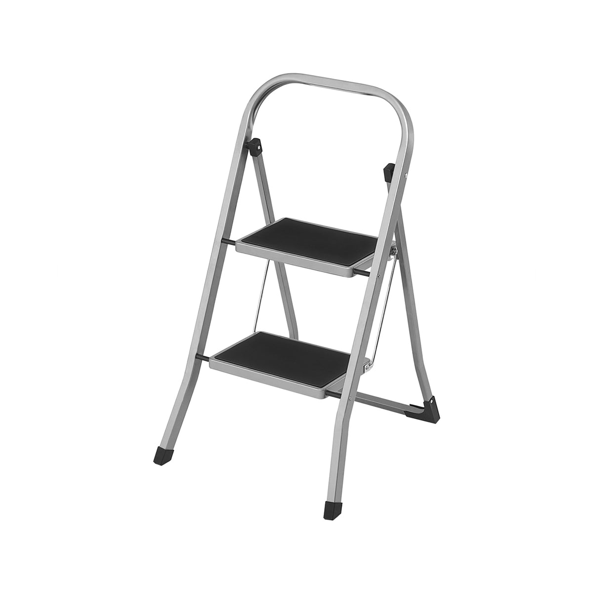 Scala Pieghevole A 3 Gradini - Leggera, Compatta E Portatile, Carico 150 Kg, Acciaio Grigio - Foto 9