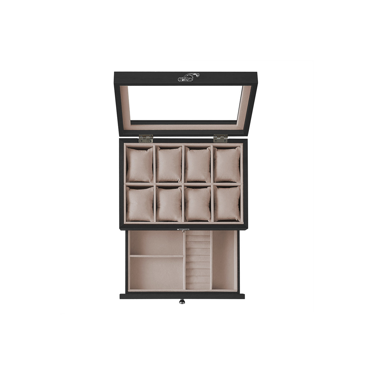 Porta Braccialetti E Orologi In Legno Massello - 4 Semainer, Colore Marrone Cioccolato | Espositore Gioielli Artigianale - Foto 2