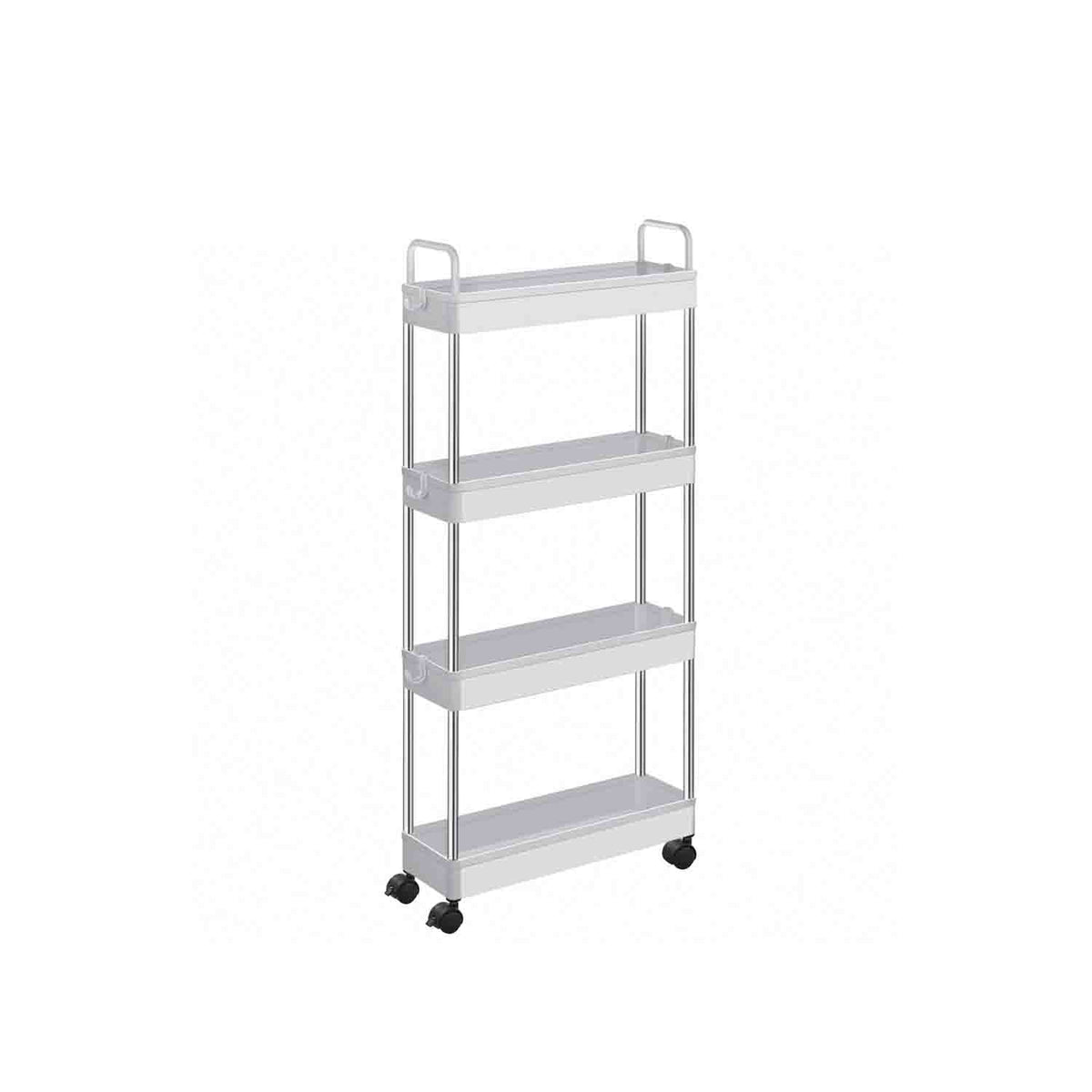 Carrello Portaoggetti Mobile su 4 Livelli Scaffale su Ruote per Bagno Cucina Piccolo Spazio 40 x 13 x 86 12_0003491 | Leroy Merlin