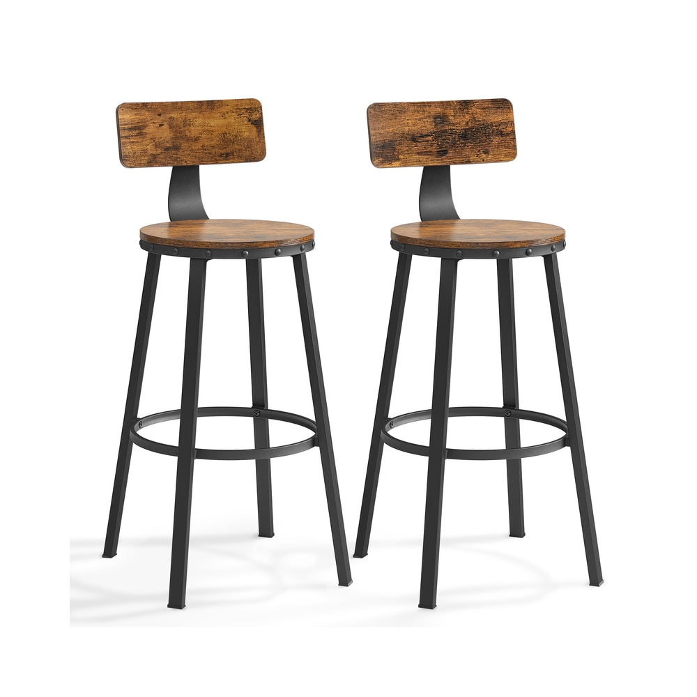 Tiva Sgabello Alto Da Banco In Legno Mango Imbiancato - 61 Cm, Base Metallica Nera