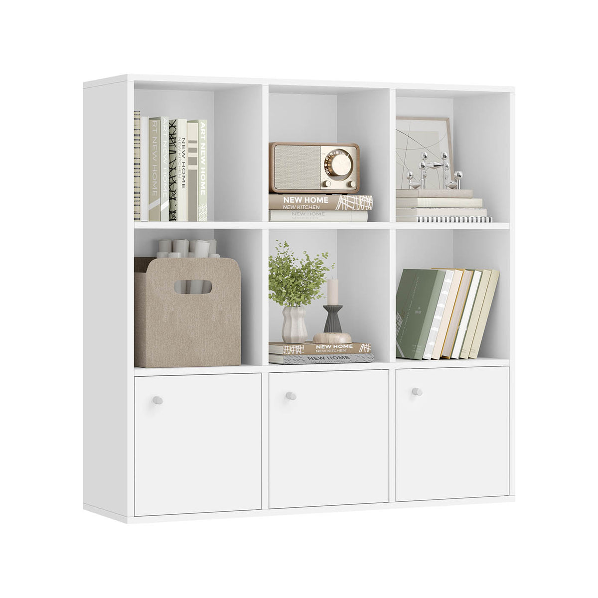 Scaffale Libreria A Scaletta Per Cameretta – Bianco 75x62x29 Cm Con Contenitori E Scomparti, Disegno Oceano Sui Laterali, Angoli Arrotondati
