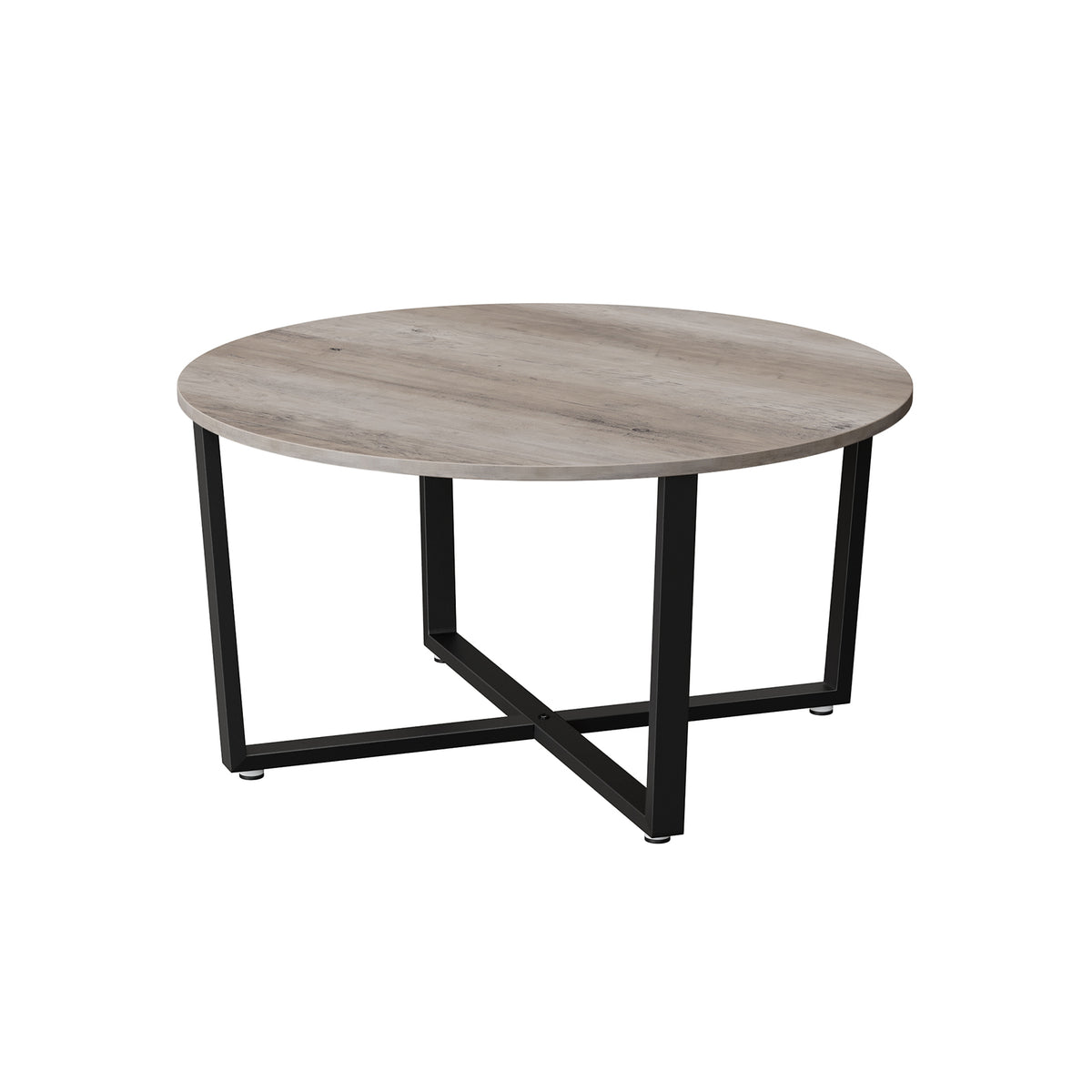 Set Di 2 Tavolini Da Caffè Rotondi VASAGLE - Stile Vintage Industriale, Piano Rimovibile, Marrone E Nero