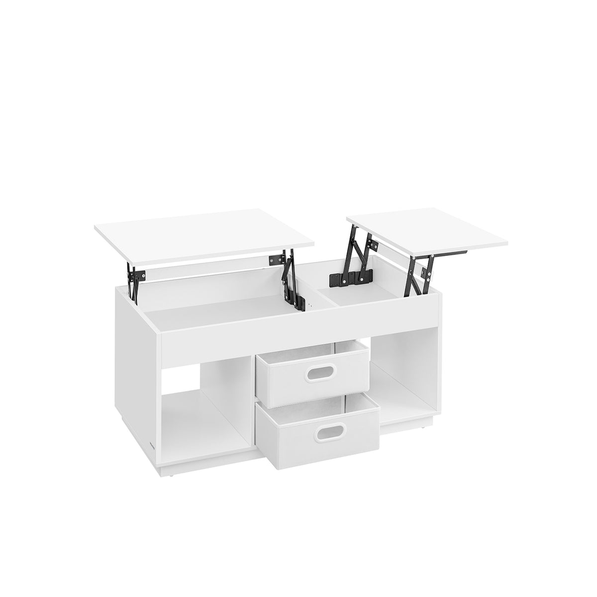 Tavolino Salotto VASAGLE Bianco - Piano Sollevabile 2 Cassetti 100x50cm