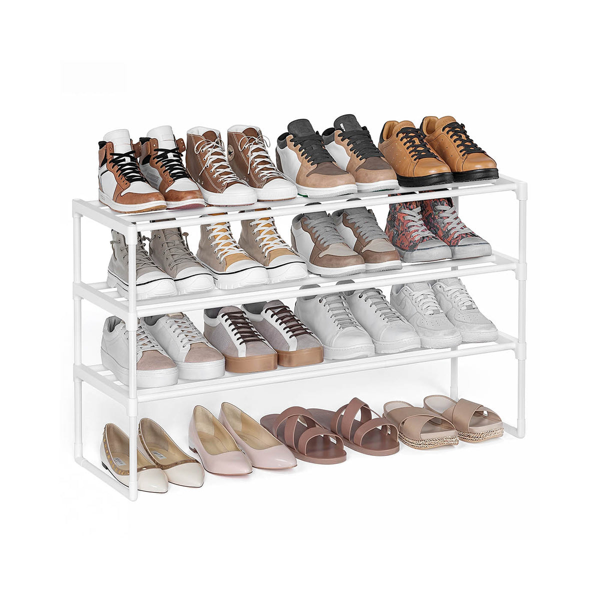 SONGMICS Scarpiera Scaffale in Metallo Impilabile per Corridoio