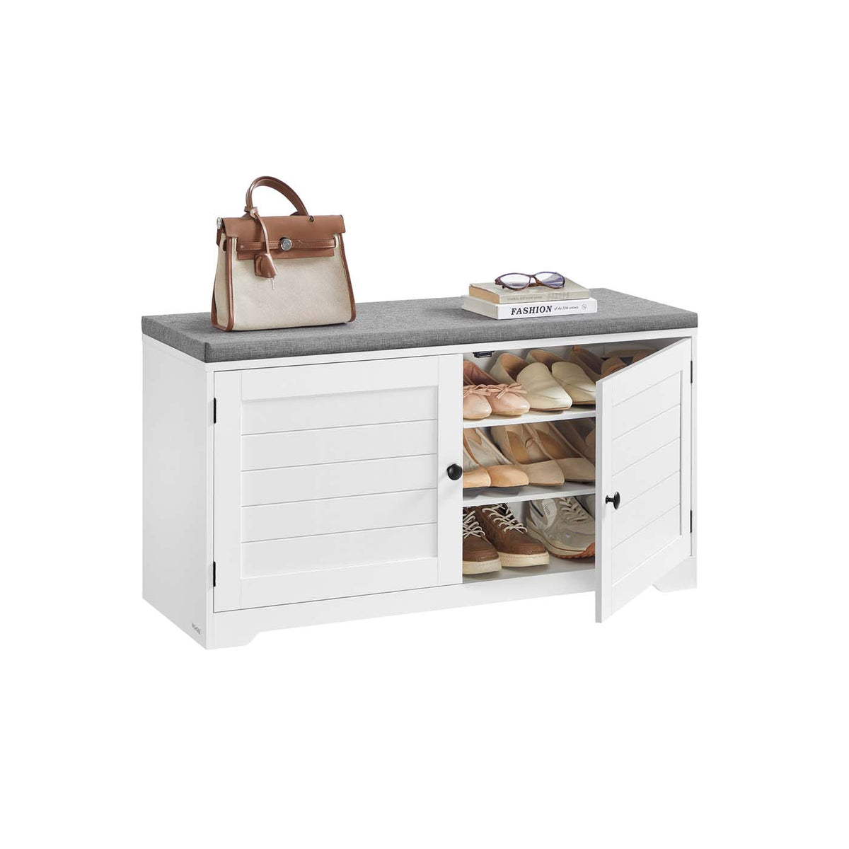 Scarpiera Con Cuscino DINZI LVJ - 16 Ripiani Regolabili, Grigio, 200kg