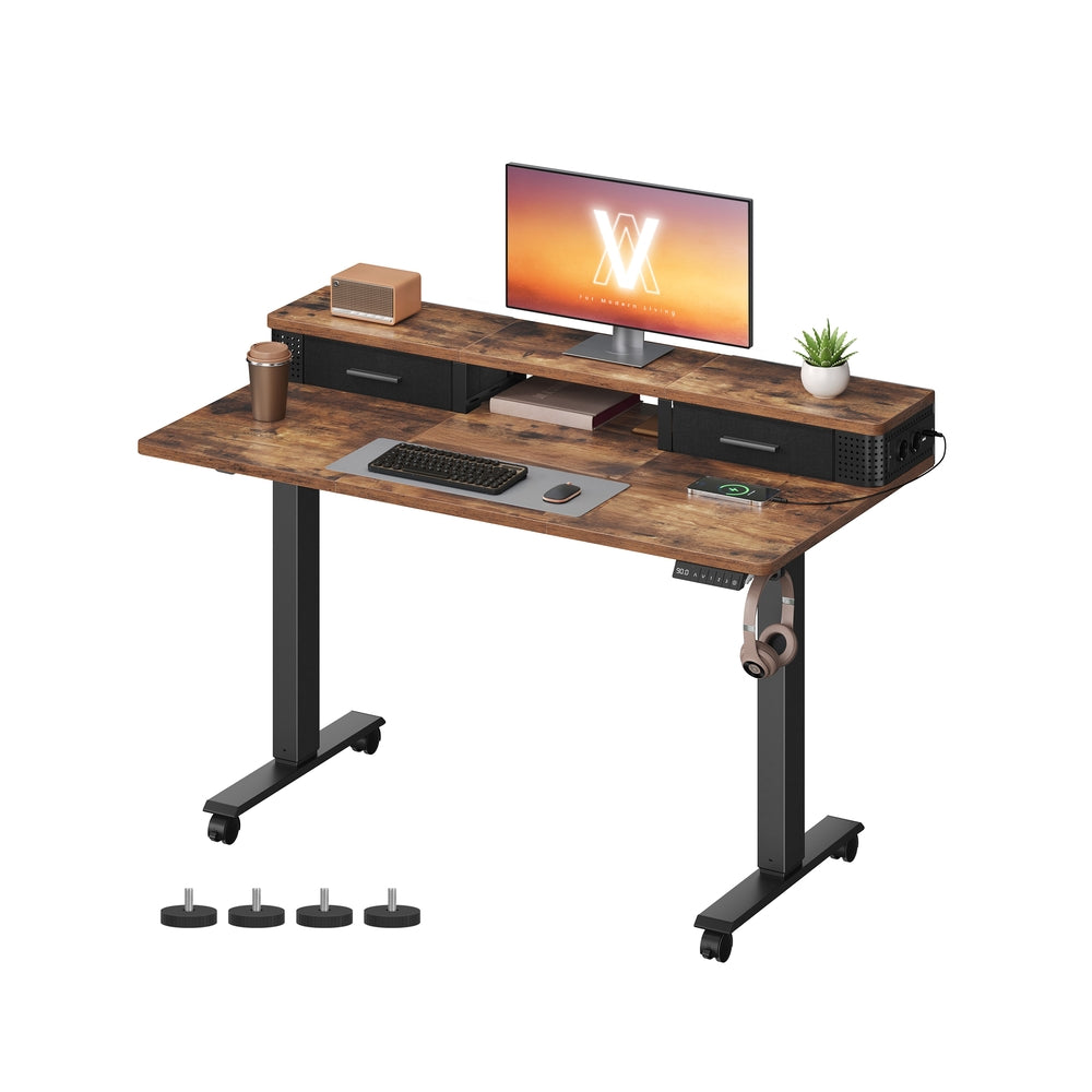 Scrivania elettrica regolabile in altezza a forma di L, 160x120x76 cm, con prese elettriche e porte USB, nera, con gancio per cuffie | Leroy Merlin Scrivania elettrica regolabile in altezza a forma di L, 160x120x76 cm, con prese elettriche e porte USB, nera, con gancio per cuffie | Leroy Merlin
