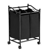 Carrello Porta Biancheria HOOBRO Con Coperchio - Cesto Lavanderia Mobile, Tessuto Oxford, 43.4L, Marrone Vintage/Nero - Foto 13