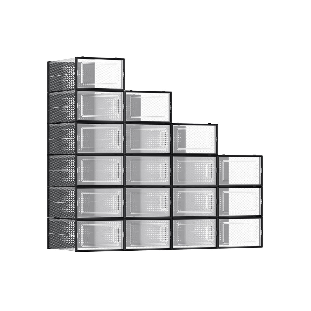 18 Scatole Per Scarpe SONGMICS - Trasparenti, Pieghevoli E Impilabili, Fino A Taglia 44 - Foto 7