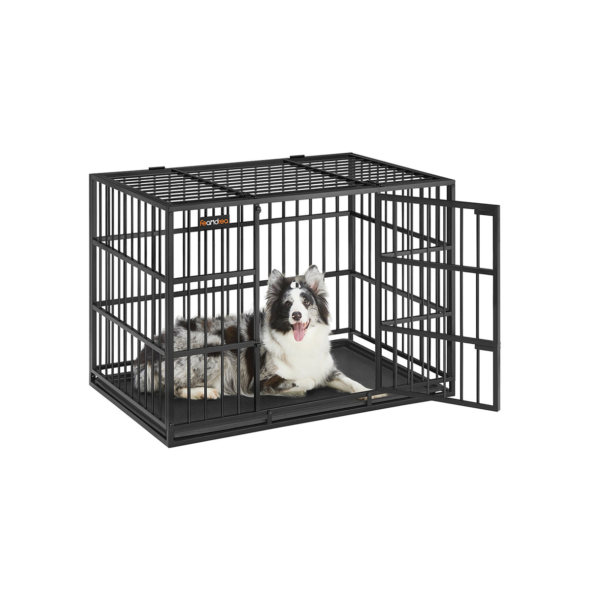 Gabbia Per Cani Feandrea Con Tavolo - Moderna, Per Cani Fino A 32 Kg, Grigio Beige - Foto 6