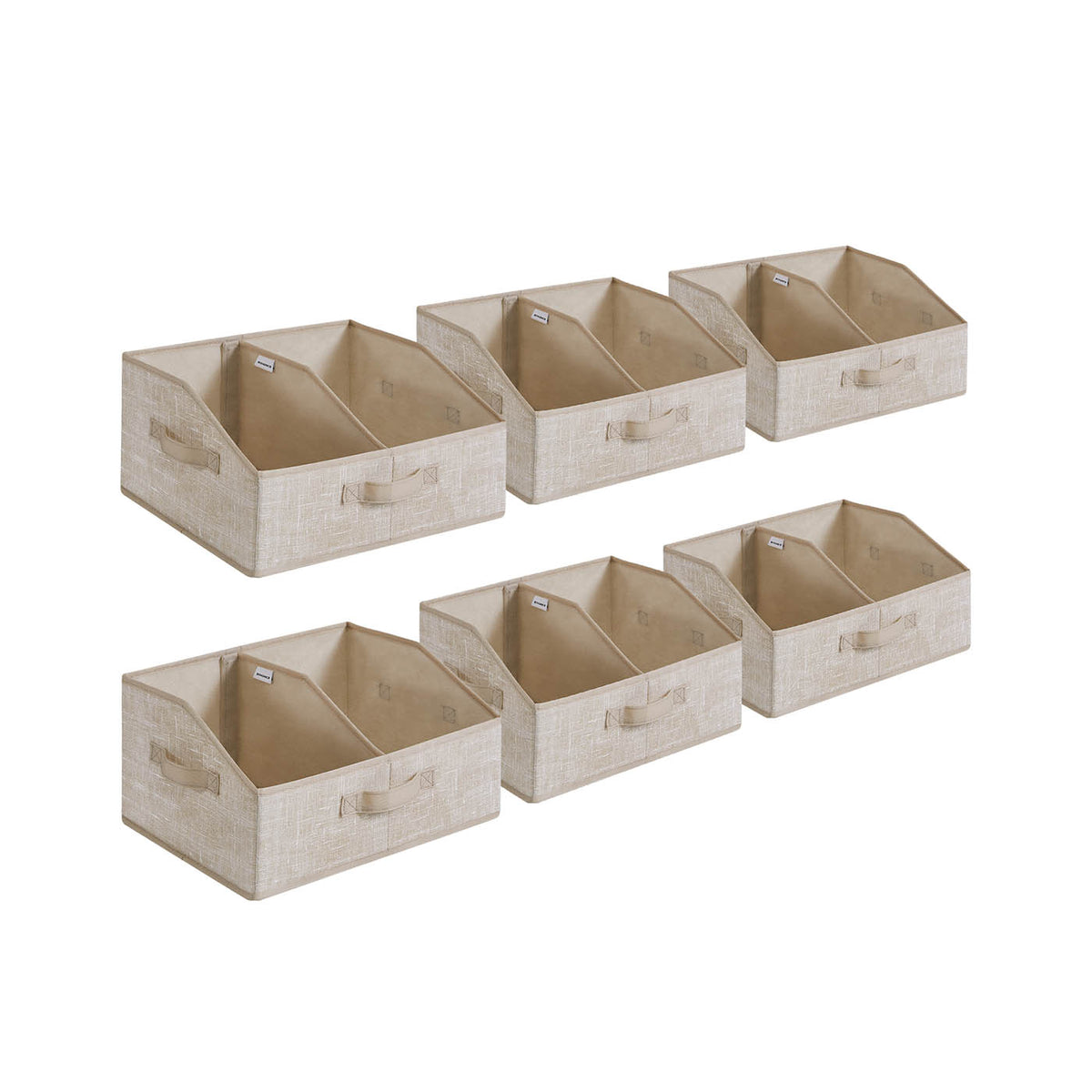 Porssaut Set 12 Scatole Portaoggetti Pieghevoli In Tessuto Non Tessuto - Organizer Per Cassetti, Per Calze, Biancheria Intima E Reggiseni (Grigio/Beige)