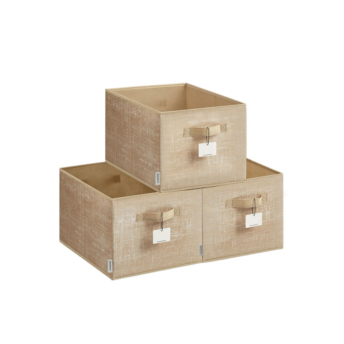 Scatole Portaoggetti Pieghevoli In Feltro Con Maniglie - Organizer Da 38x26,5x24 Cm Per Scaffali E Armadi (Marrone)
