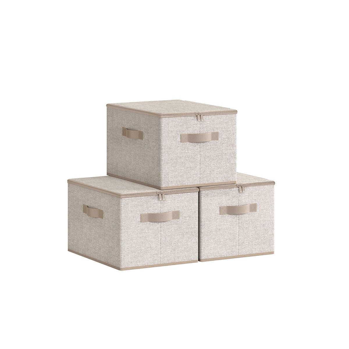 Scatole Portaoggetti SONGMICS Set Di 3 - Organizzatori Pieghevoli Con Coperchio Grigio Ardesia 40x30x25 Cm - Foto 12