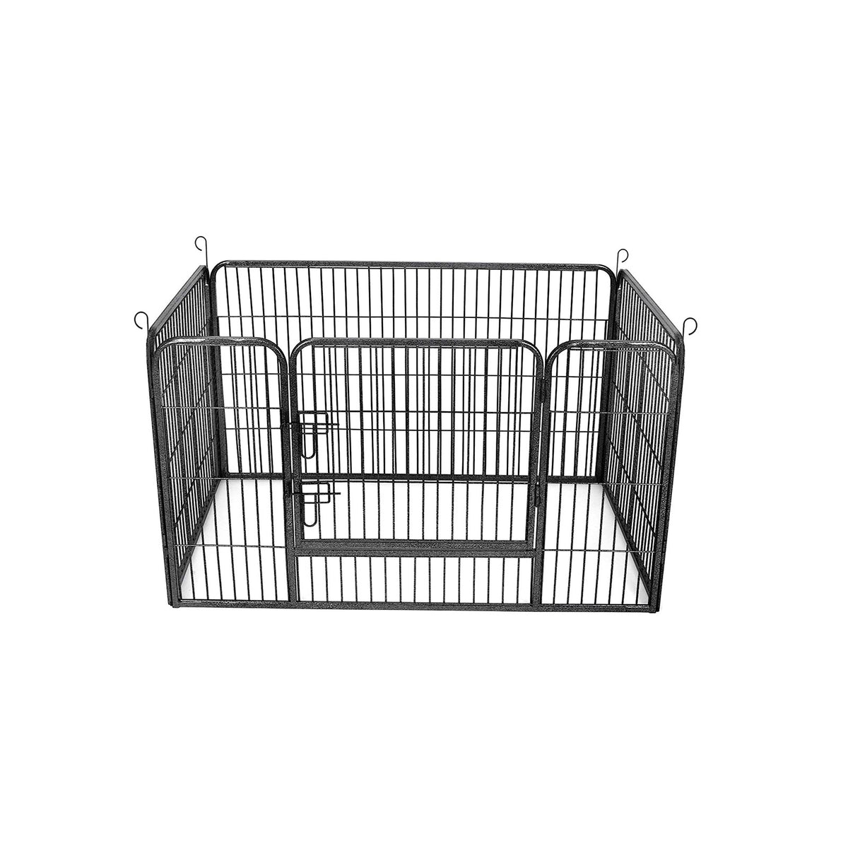 Box Per Cani PawHut Con 4 Pannelli | 109x74x71 Cm, Grigio, Vassoio Rimovibile - Foto 5