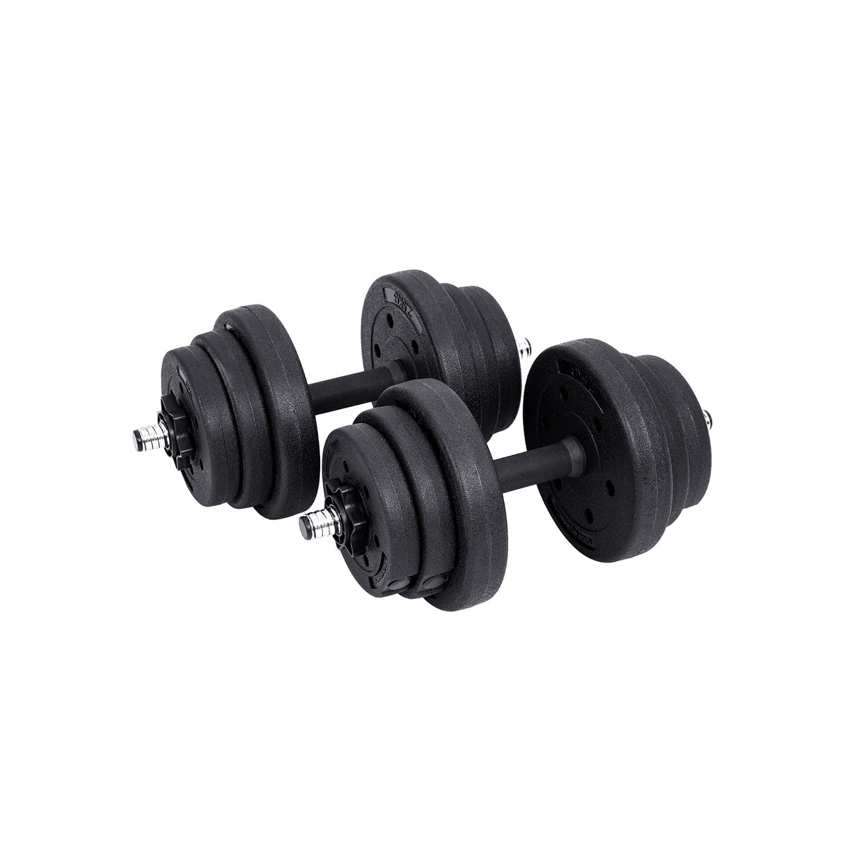 Set Manubri Regolabili Da 150 Libbre (68kg) Con Supporto - Gommati, Neri, Home IT