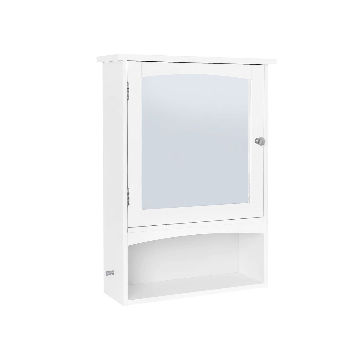 Armadietto Da Bagno A Specchio Nero Opaco 40x61 Cm - Con Ripiani In Vetro Temperato E Cerniere Silent System - 3