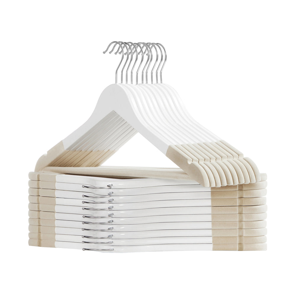 WENKO Set 20 Grucce Appendini Sascha – Metalliche Con Gommino Antiscivolo, Bianco/Cromo, 40,5 Cm