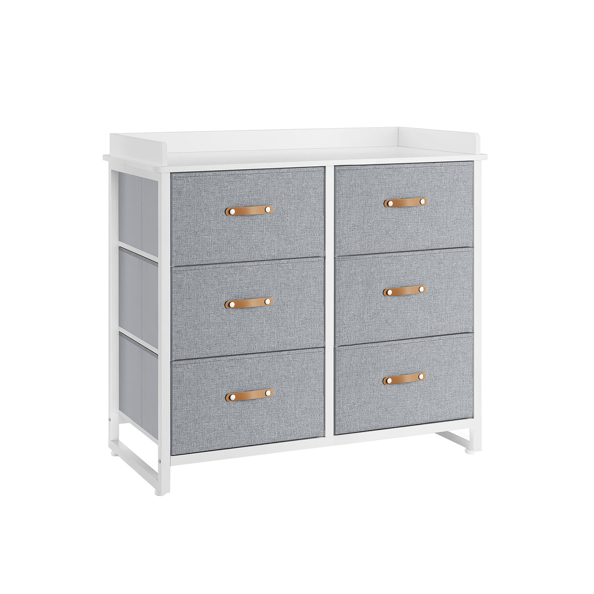 DUMOS Cassettiera 8 Cassetti In Tessuto E Metallo – Comò Organizer Per Camera Da Letto, Armadio, Struttura In Acciaio, Pannello Leggero, Antiribaltamento