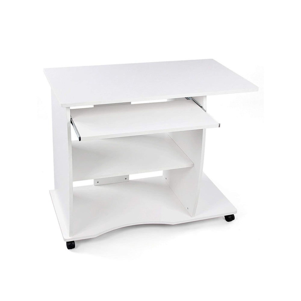 Scrivania moderna per computer per casa e ufficio, con ripiani e pannello forato, in legno massello Scrivania moderna per computer per casa e ufficio, con ripiani e pannello forato, in legno massello