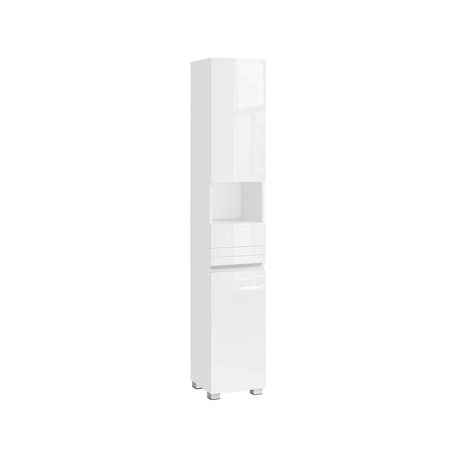 Mobiletto da Bagno Salvaspazio Regolabile 30 x 30 x 170 cm Grigio Mistico