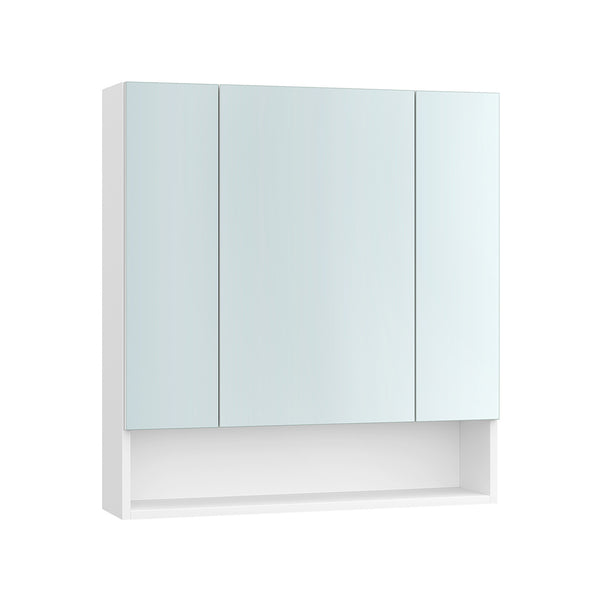 Armadietto da Bagno Mobile con Ante a Specchio 16,5 x 70 x 75 cm Bianco Nuvola