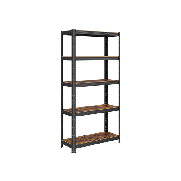 Scaffale a 5 Ripiani Regolabili per Soggiorno Cucina Marrone Vintage e Nero