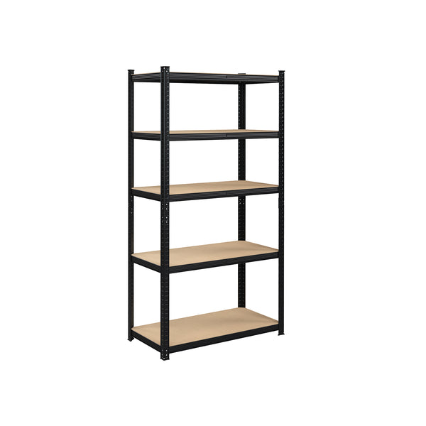 Scaffalatura a 5 Ripiani in Acciaio Portante 875 kg 40 x 90 x 180 cm Nero