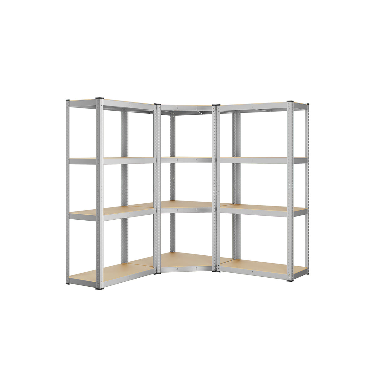 Scaffale Angolare In Acciaio Zincato, 5 Ripiani, Portata 875 Kg – Dimensioni 180x90x40 Cm