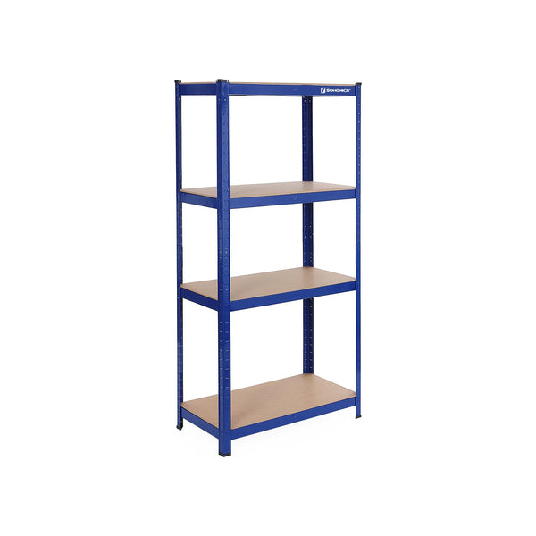 Scaffalatura a 4 Ripiani in Acciaio Portante 520 kg 40 x 80 x 160 cm Blu