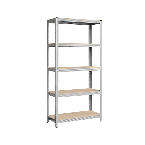 Set di 2 Scaffali Resistenti a 5 Ripiani 40 x 90 x 180 cm in Garage Argento