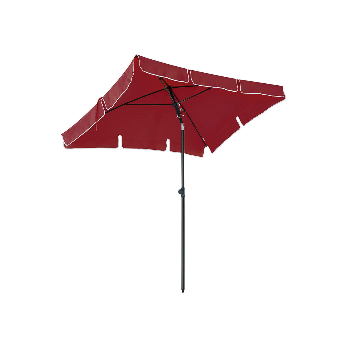SONGMICS Ombrellone 160 cm di Diametro, Ombrellone da Spiaggia, Protezione Solare UPF 50+, Inclinabile 30°, Altezza Regolabile, con Ripiano e Gancio, per Giardino, Senza Base, Blu GPU0080Q01