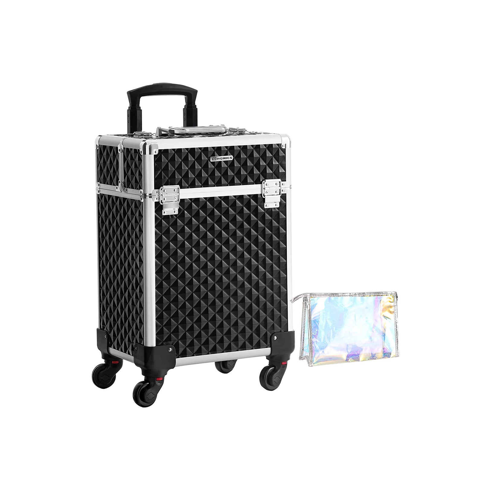Valigia Trolley Per Trucchi 3 In 1 - 36x24x78 Cm, Nero, Con Ruote E Divisori Regolabili - Foto 10