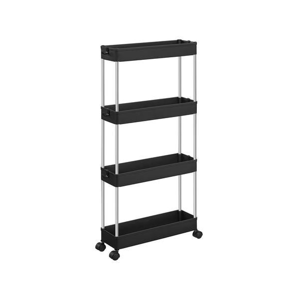 Carrello da Cucina a 4 Ripiani Nero