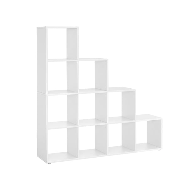 Libreria Scaffale con 10 Scomparti per Decorazioni Foto Piante Bianco