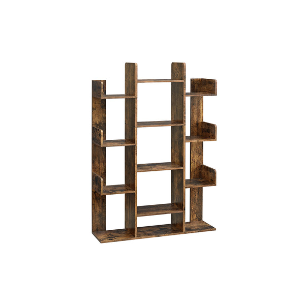 Libreria Scaffale a Forma di Albero con Ripiani Angoli Marrone Vintage
