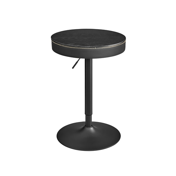 Tavolo da Bar Regolabile in Altezza con Scomparto Nero Ebano e Nero Inchiostro