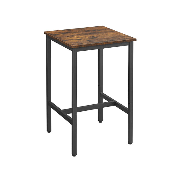 Tavolino da Bar Alto Quadrato per Colazione 60 x 60 x 92 cm Marrone Vintage e Nero