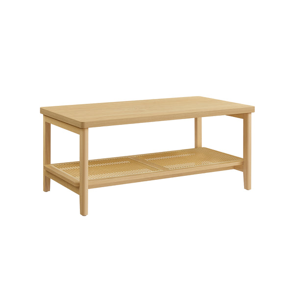 Tavolino da Caffè a 2 Livelli Beige Rovere
