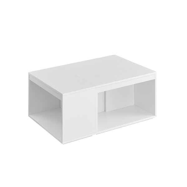 Set di 3 Tavolini Rettangolari da Caffè con Ripiano Stile Moderno Bianco Neve
