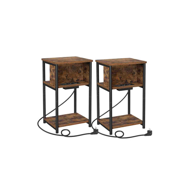 Set di 2 Tavolini con Multipresa