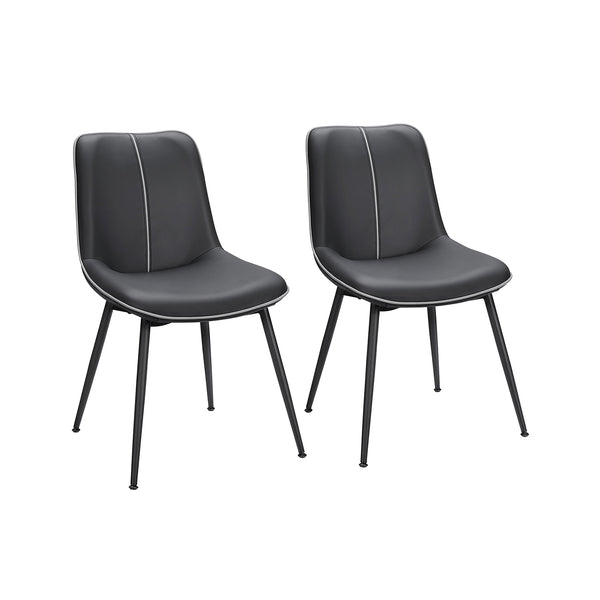 Set di 2 Sedie da Cucina Nero Inchiostro