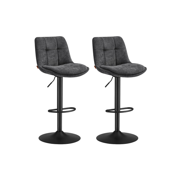 Set di 2 Sgabelli da Bar Grigio Ardesia