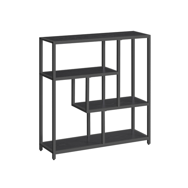 Libreria a 4 Ripiani 30 x 100 x 103 cm Nero Ebano e Nero Inchiostro