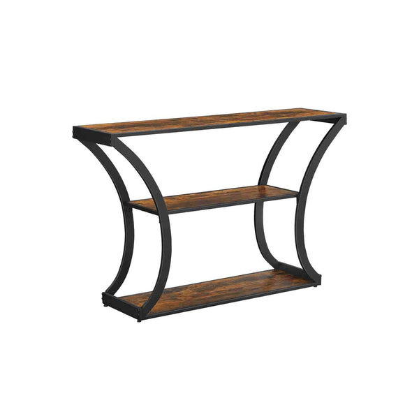 Tavolo Consolle con Gambe Curve per Soggiorno Corridoio Marrone Rustico e Nero