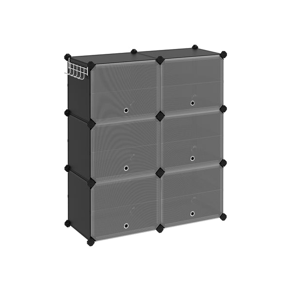 Scarpiera Modulare a 6 Scomparti di Plastica Nero