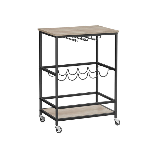Carrello da Cucina Portavivande Greige Melange e Nero