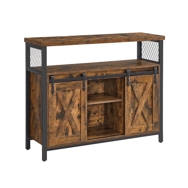 Armadietto Organizzatore Stile Country Marrone Vintage e Nero Inchiostro